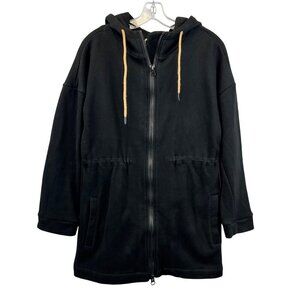 Zyia Active Womens Full Zip Sweatshirt Long Hoodie Jacket Black Size Medium